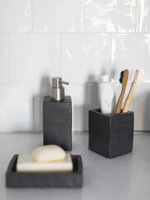 Outlet Jabonera en look pizarra Slate Dispensador De Jabón Y Jaboneras|Jarrones