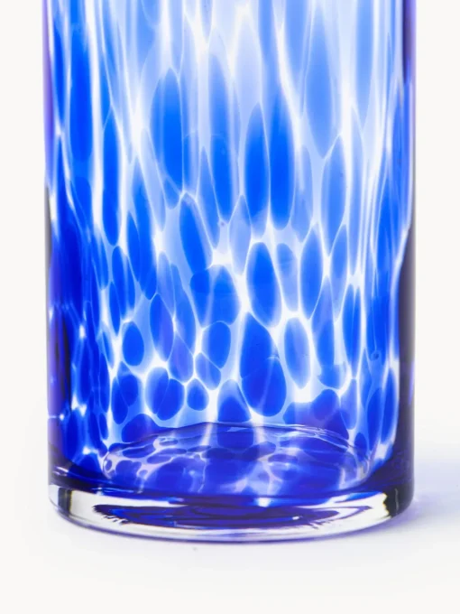 Jarras De Agua|Vajillas Completas>Westwing Collection Jarra artesanal con estampado a lunares Oakley, 1.1 L Azul real transparente