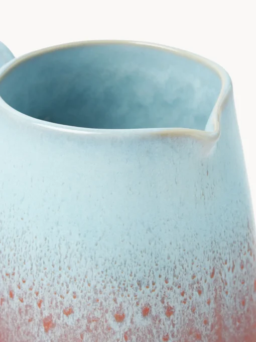 Jarras De Agua|Vajillas Completas>Westwing Collection Jarra artesanal Marguerite, 1 L Terracota, azul claro