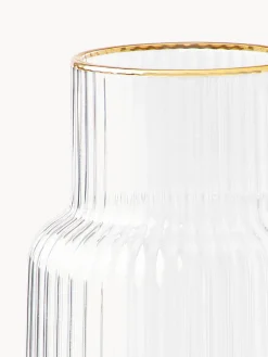 Jarras De Agua|Vajillas Completas></noscript>Westwing Collection Jarra con relieve y borde dorado Minna, 1,1 L Transparente con borde dorado