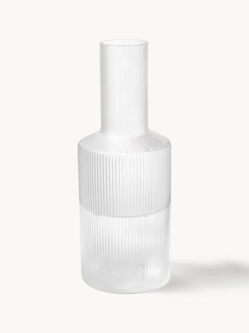 Jarras De Agua|Menaje De Mesa>Ferm Living Jarra de agua soplada con relieves Ripple, 1 L Semitransparente mate