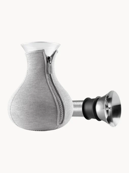 Termos|Vajillas Completas>Eva Solo Jarra de vidrio de borosilicato Cary, 1 L Gris claro, transparente, plateado