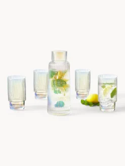 New Jarra iridiscente con relieve Minna, 1,1 L Jarras De Agua|Vajillas Completas