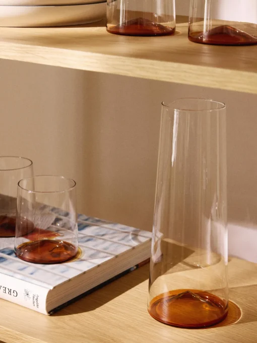 Jarras De Agua|Vajillas Completas>Westwing Collection Jarra soplada Hadley, 1,3 L Transparente, naranja