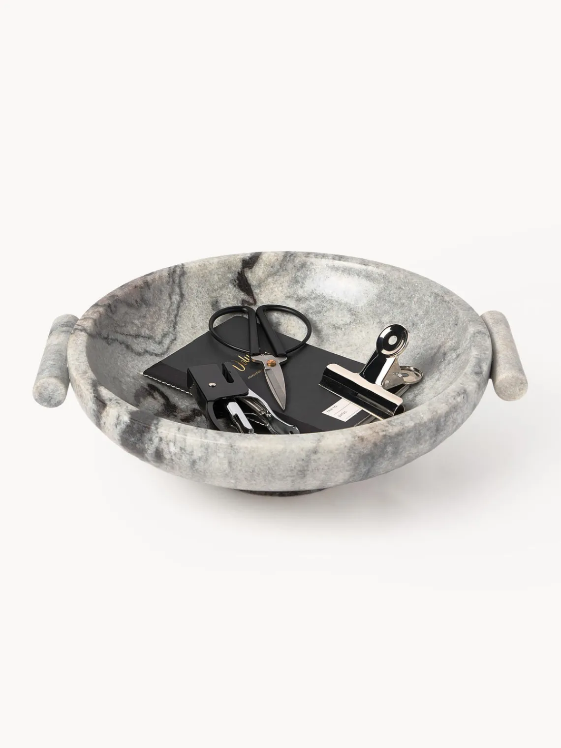 Cuencos Decorativos|Jarrones>Westwing Collection Jarrón artesanal con esmalte reactivo Wide, 15 cm Gris veteado