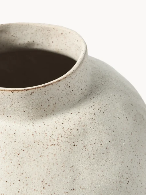 Jarrones|Jarrones>Westwing Collection Jarrón artesanal de diseño de gres Saki, 40 cm Blanco Off White jaspeado
