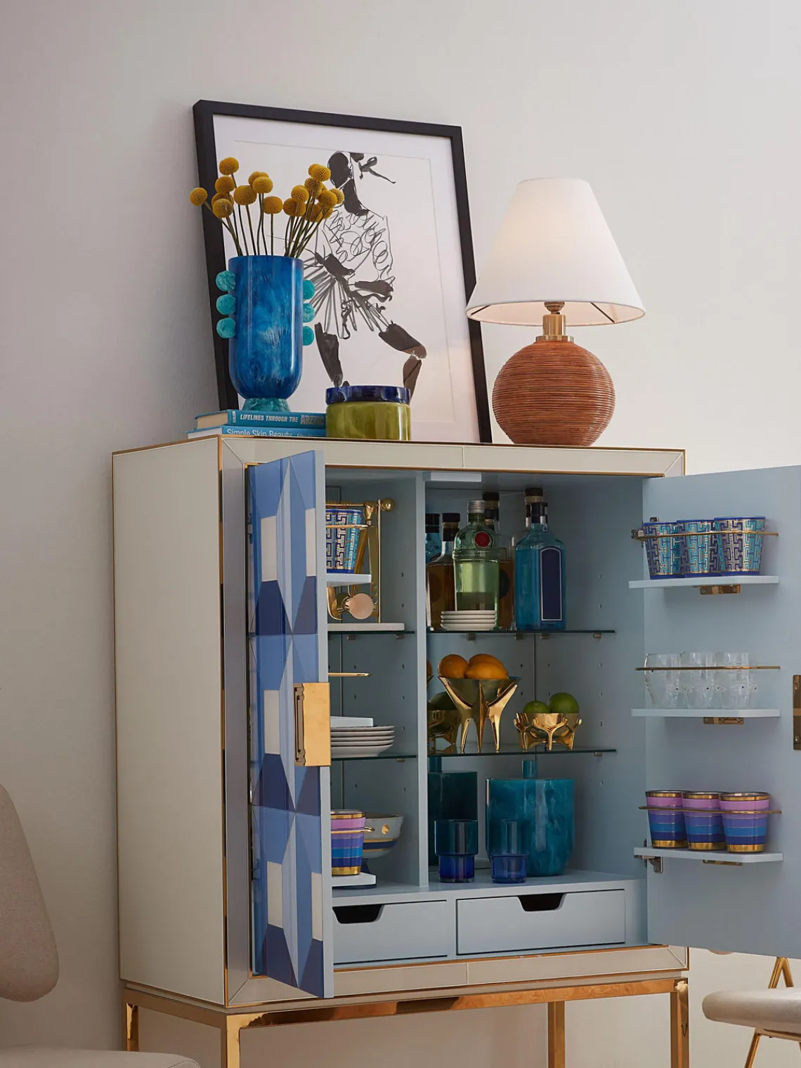 Discount Jarrón artesanal en look mármol Mustique, 27 cm Jarrones|Jarrones