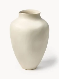Jarrones|Jarrones>Westwing Collection Jarrón artesanal Latona, Al 30 cm Blanco crema mate