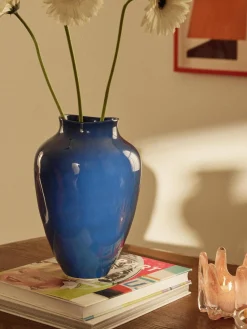 Jarrones|Jarrones></noscript>Westwing Collection Jarrón artesanal Latona, 30 cm Azul real brillante