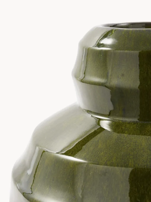 Jarrones|Jarrones>POLSPOTTEN Jarrón artesanal Sumo Verde oliva