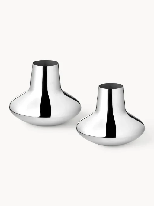 Jarrones|Jarrones>GEORG JENSEN Jarrón de acero inoxidable Henning Koppel, 19 cm
