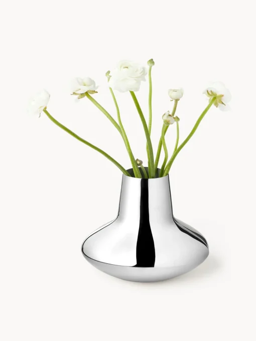 Jarrones|Jarrones>GEORG JENSEN Jarrón de acero inoxidable Henning Koppel, 19 cm