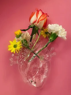 Jarrones|Jarrones></noscript>SELETTI Jarrón de cristal Love in Bloom, 24 cm