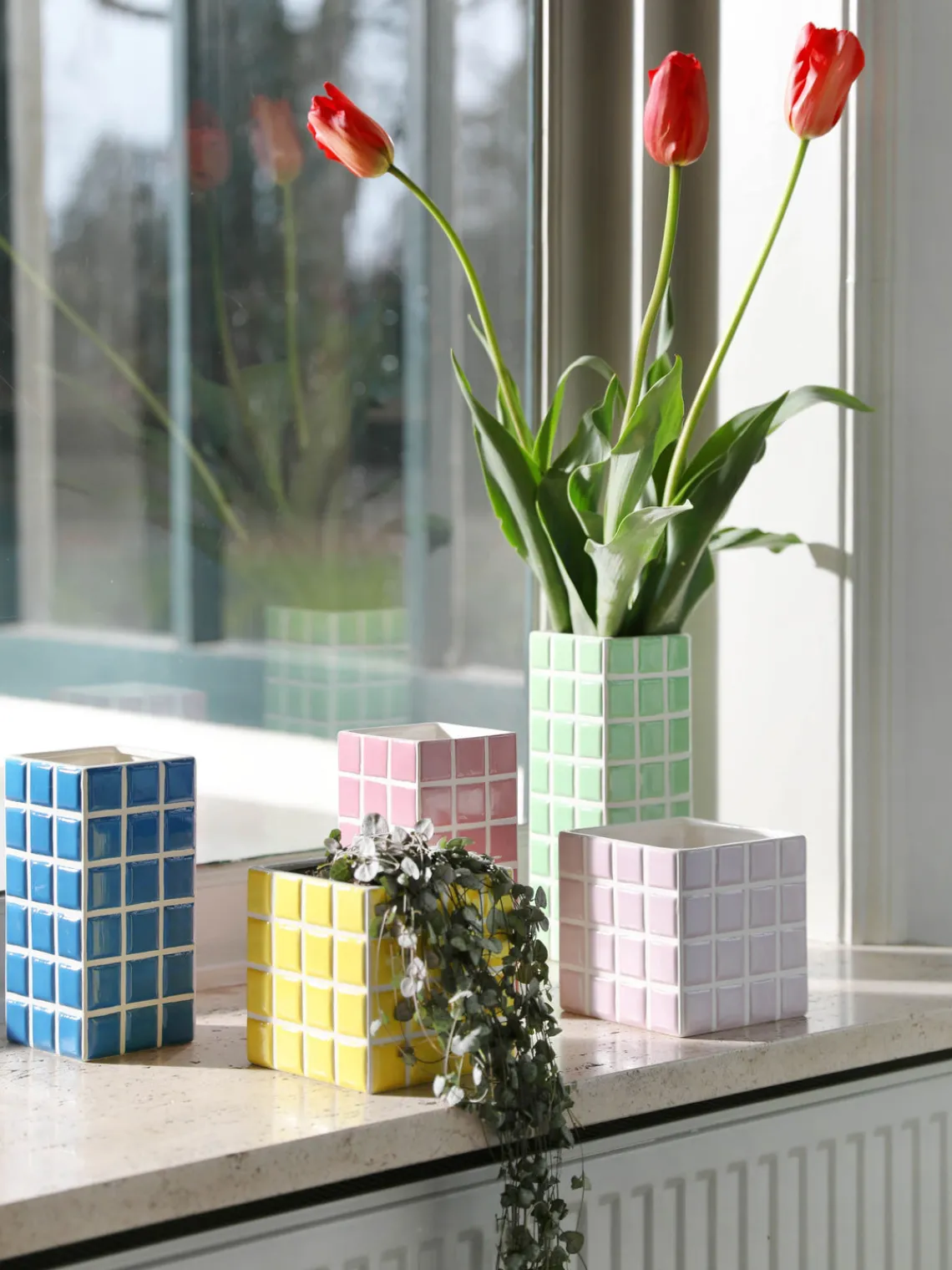 Discount Jarrón de diseño Tile, 28 cm Jarrones|Jarrones