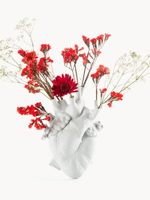 Jarrones|Jarrones>SELETTI Jarrón de porcelana Love, Al 25 cm Blanco mate