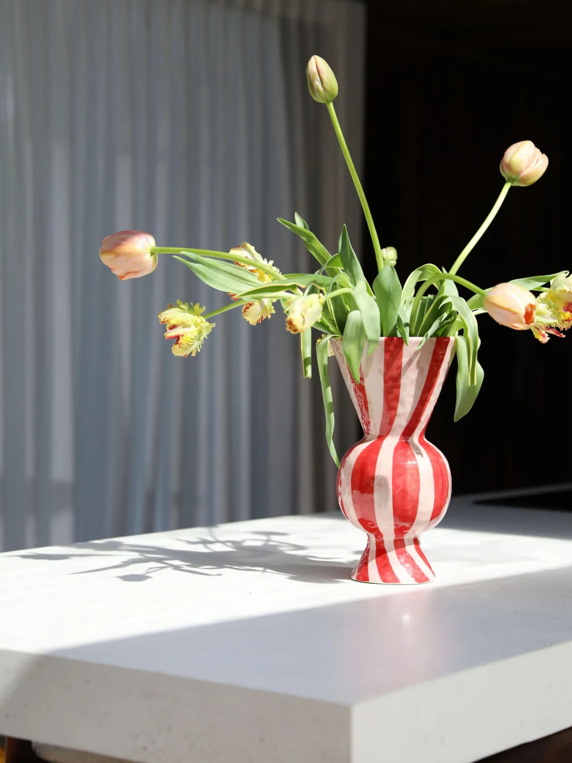 Outlet Jarrón de rombos pintado a mano, 30 cm Jarrones|Jarrones