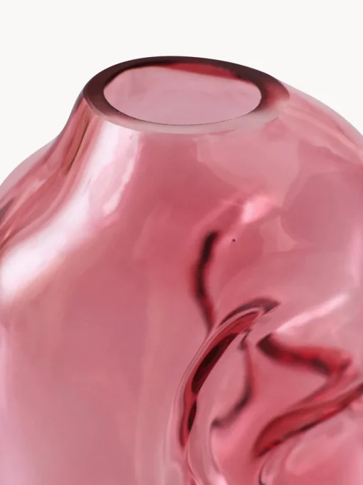 Jarrones|Jarrones>HKLIVING Jarrón de vidrio artesanal Gleam, 18 cm Rosa claro transparente