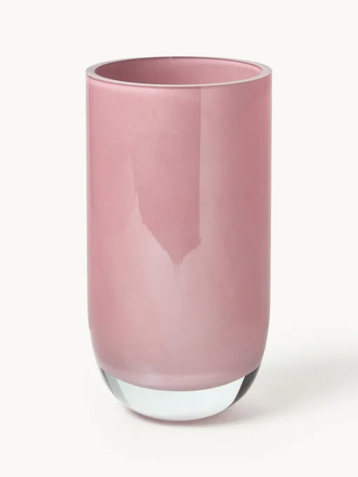 Jarrones|Jarrones>Westwing Collection Jarrón de vidrio Rosabella, 28 cm Rosa oscuro