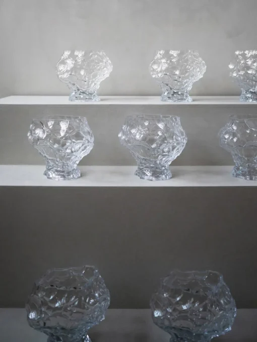 Jarrones|Jarrones>Hein Studio Jarrón de vidrio soplado Canyon, 18 cm Transparente