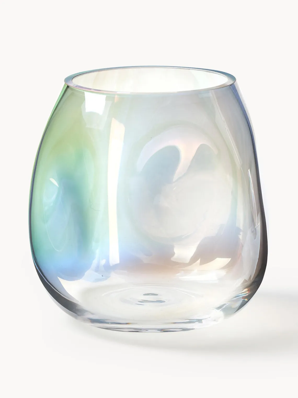 Jarrones|Jarrones>Westwing Collection Jarrón de vidrio soplado Rainbow, 17 cm Transparente iridiscente