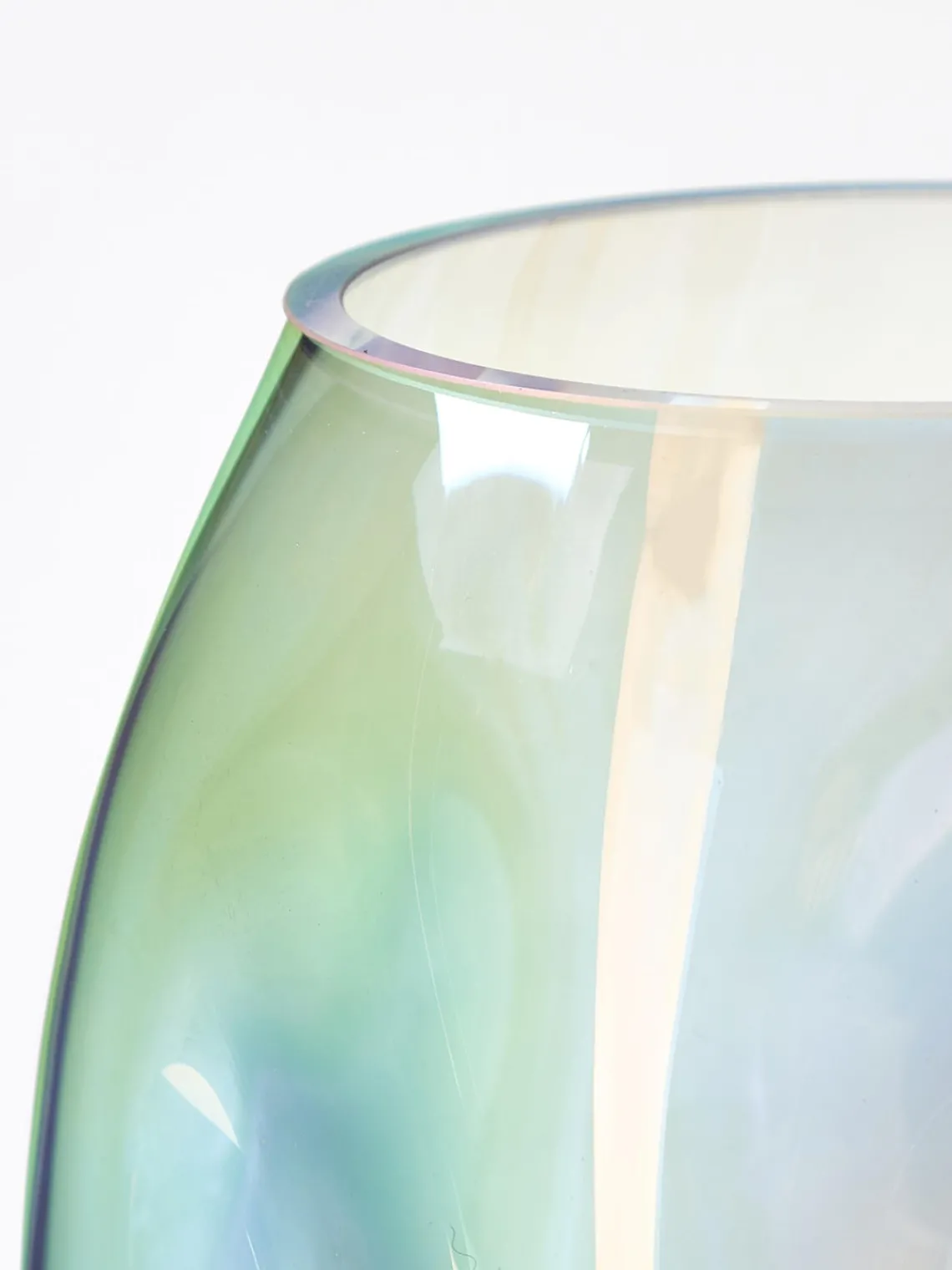 Jarrones|Jarrones>Westwing Collection Jarrón de vidrio soplado Rainbow, 17 cm Transparente iridiscente