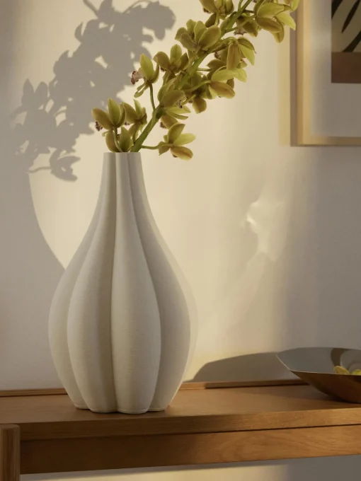 Jarrones|Jarrones>Westwing Collection Jarrón grande de porcelana en 3D Melody, 40 cm