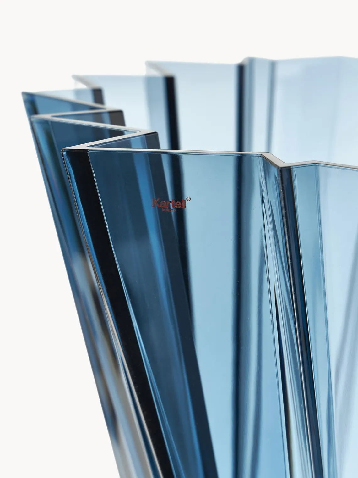 Jarrones|Jarrones>Kartell Jarrón grande Shanghai, Al 44 cm Azul transparente