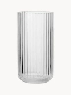Jarrones|Jarrones>Lyngby Porcelaen Jarrón soplado artesanalmente Lyngby, 21 cm Transparente