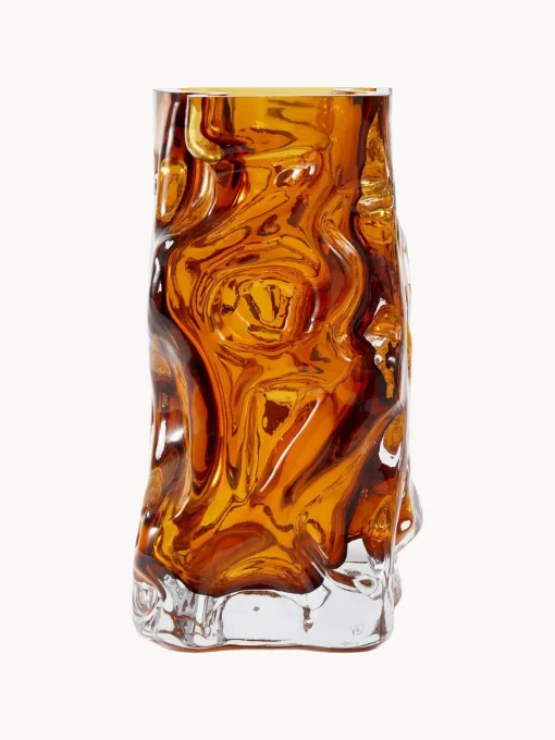 Jarrones|Jarrones>POLSPOTTEN Jarrón soplado Ice, 25 cm Naranja