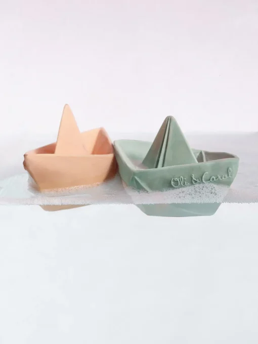 Juguetes Para Bebés|Juguetes Para Bebés>Oli & Carol Juguete de baño artesanal Origami Boat Blanco crema