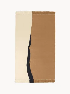 Rectangular|Alfombras Rectangulares>Ferm Living Kilim alfombra artesanal de lana con flecos Soil