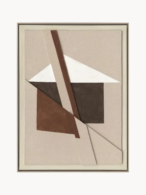 Online Lienzo pintado a mano con marco Brown Shapes Lienzos|Jarrones