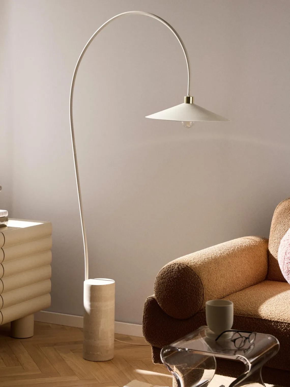 Lámparas De Pie|Lámparas De Techo>Westwing Collection Lámpara arco de travertino Cora