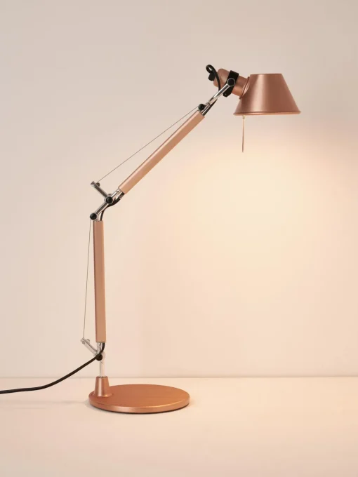 Lámparas De Escritorio|Lámparas De Mesa>Artemide Lámpara de escritorio ajustable Tolomeo Micro Rosa con acabado metálico mate