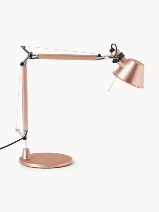 Lámparas De Escritorio|Lámparas De Mesa>Artemide Lámpara de escritorio ajustable Tolomeo Micro Rosa con acabado metálico mate