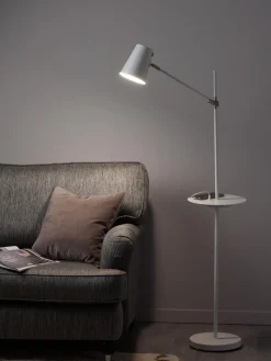 Lámparas De Pie|Lámparas De Techo>Markslöjd Lámpara de lectura con estante y estación de carga Linear Blanco