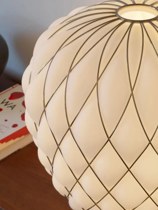 Lámparas De Mesa|Lámparas De Techo>FontanaArte Lámpara de mesa artesanal grande regulable Pinecone Blanco, plateado