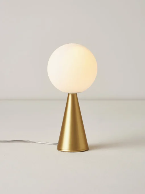 Lámparas De Mesa|Lámparas De Techo>FontanaArte Lámpara de mesa artesanal pequeña Bilia Mini Blanco, latón