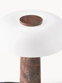 Lámparas De Mesa|Lámparas De Techo></noscript>Westwing Collection Lámpara de mesa de mármol Carla Blanco, mármol marrón