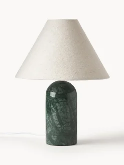 Lámparas De Mesa|Lámparas De Techo>Westwing Collection Lámpara de mesa de mármol Gia Beige, mármol verde oscuro