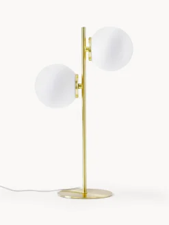 Lámparas De Mesa|Lámparas De Techo>Westwing Collection Lámpara de mesa de vidrio opalino Atlanta Blanco, dorado