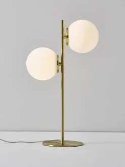 Lámparas De Mesa|Lámparas De Techo></noscript>Westwing Collection Lámpara de mesa de vidrio opalino Atlanta Blanco, dorado