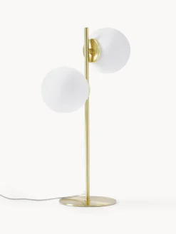 Lámparas De Mesa|Lámparas De Techo></noscript>Westwing Collection Lámpara de mesa de vidrio opalino Atlanta Blanco, dorado