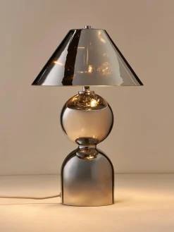Lámparas De Mesa|Lámparas De Techo></noscript>Westwing Collection Lámpara de mesa de vidrio espejado Danielle Cromo brillante
