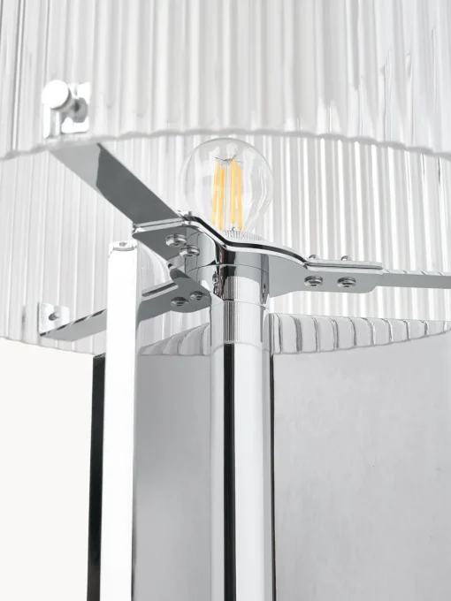 Lámparas De Mesa|Lámparas De Techo>Westwing Collection Lámpara de mesa de vidrio estriado Emmi Cromo, transparente