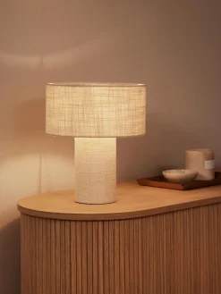 Discount Lámpara de mesa en tejido bouclé Ron Lámparas De Mesa|Lámparas De Techo