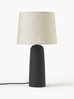 Lámparas De Mesa|Lámparas De Techo>Westwing Collection Lámpara de mesa grande de cemento Kaya Gris antracita, blanco crema