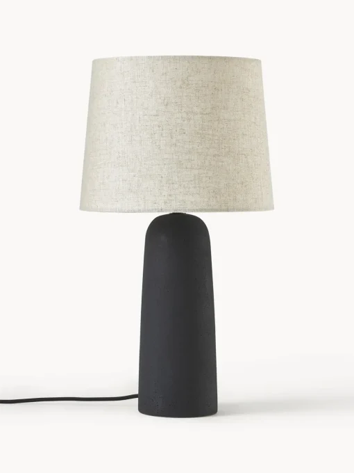 Lámparas De Mesa|Lámparas De Techo>Westwing Collection Lámpara de mesa grande de cemento Kaya Gris antracita, blanco crema