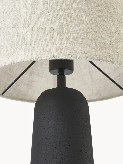 Lámparas De Mesa|Lámparas De Techo>Westwing Collection Lámpara de mesa grande de cemento Kaya Gris antracita, blanco crema
