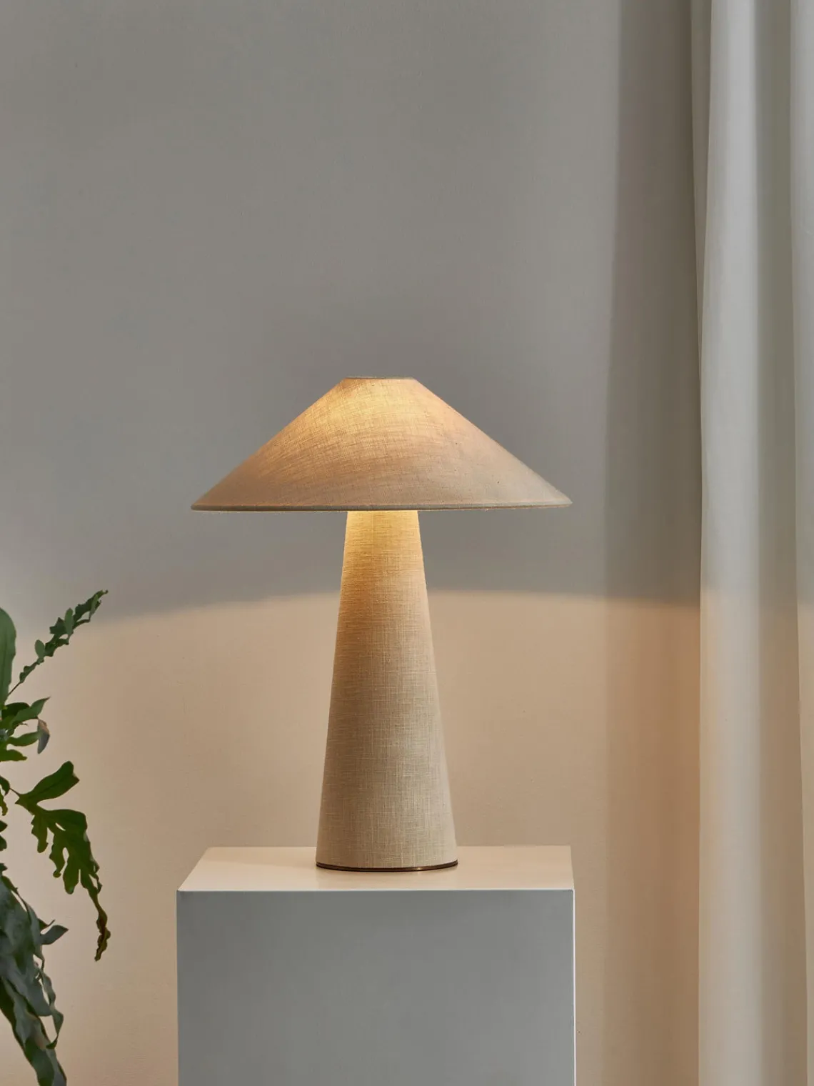 Lámparas De Mesa|Lámparas De Techo>Westwing Collection Lámpara de mesa grande de lino Ilena